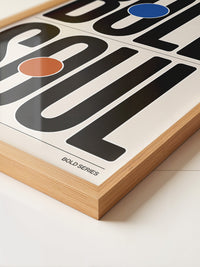Bold Typografie Kreise Farbakzent