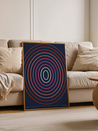 Bunte Kreise auf Dunkelblau
