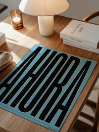 Ahora Typografie Schwarz Blau