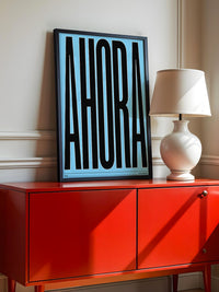 Ahora Typografie Schwarz Blau