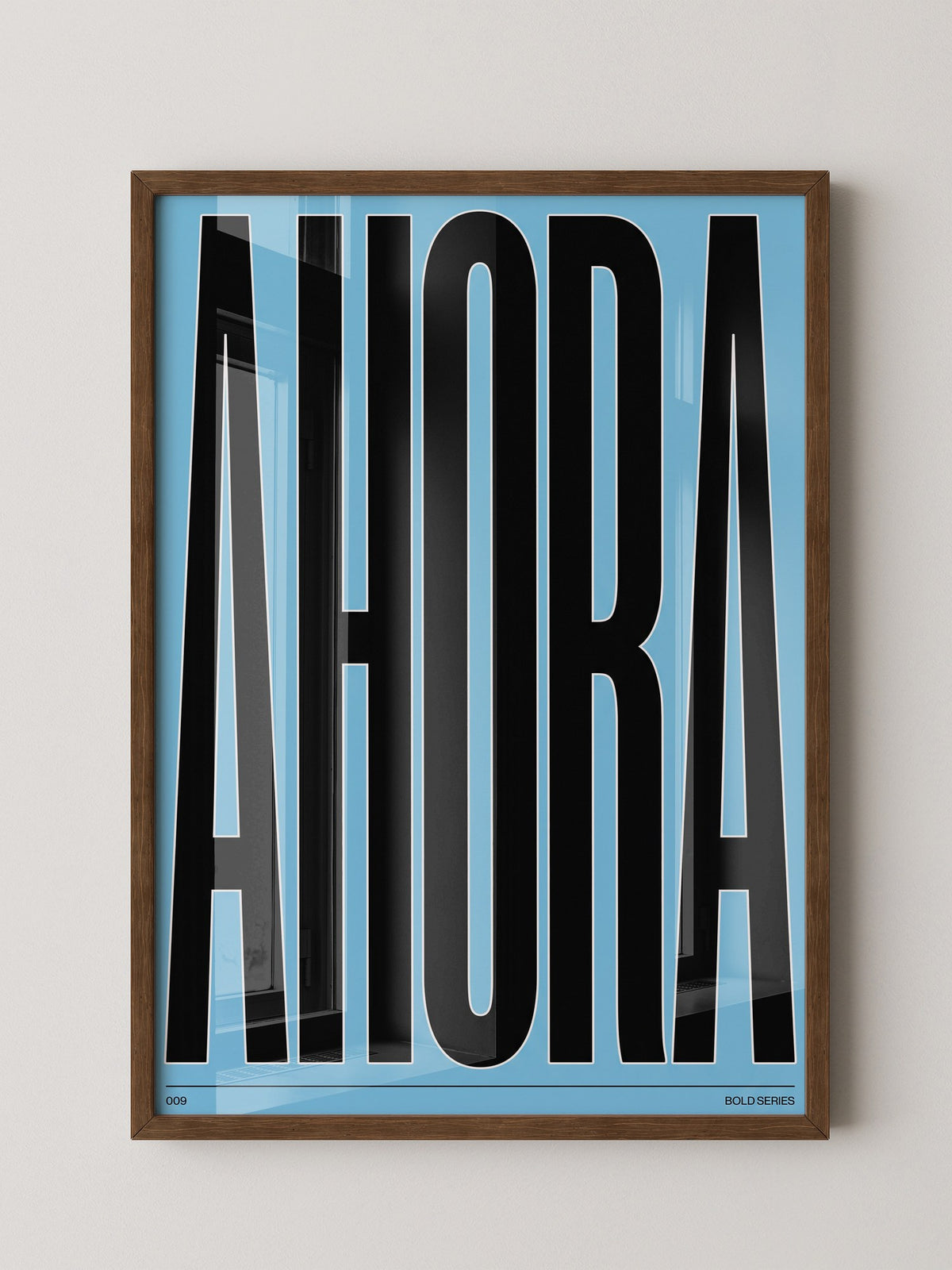 Ahora Typografie Schwarz Blau