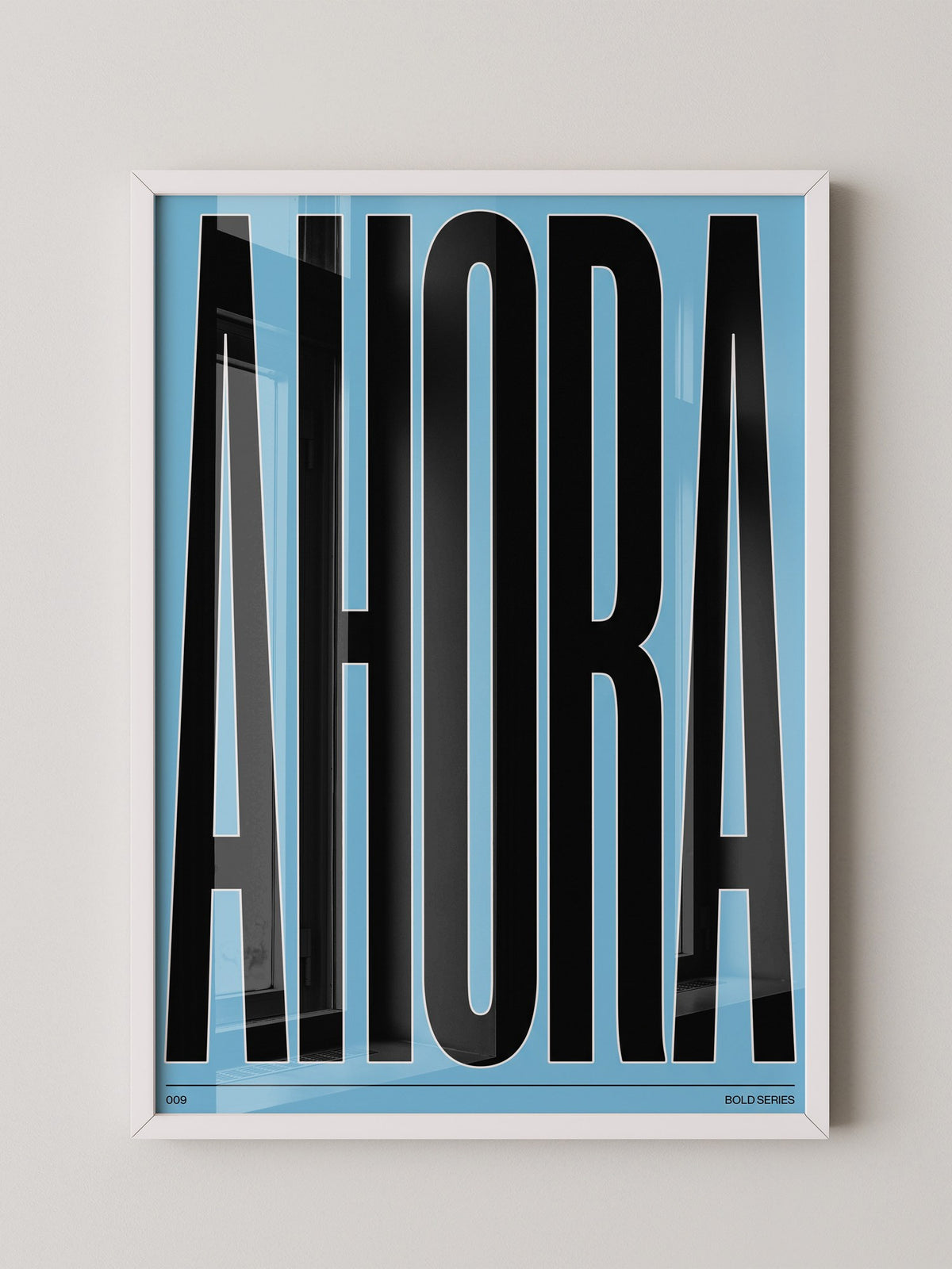 Ahora Typografie Schwarz Blau