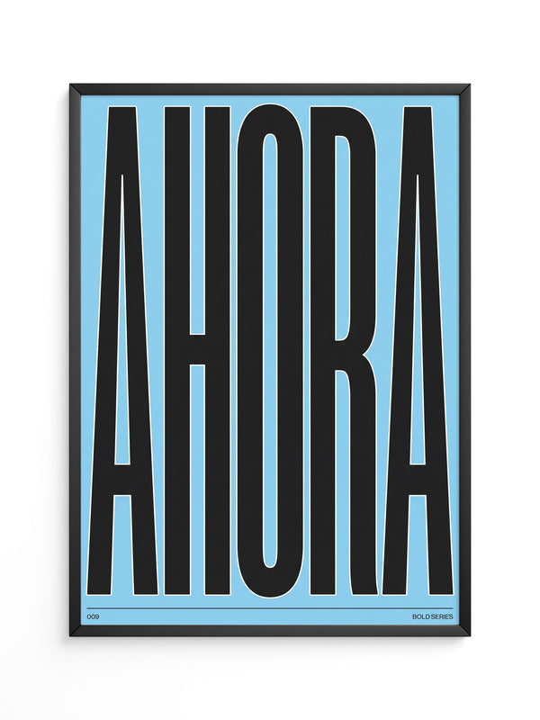 Ahora Typografie Schwarz Blau