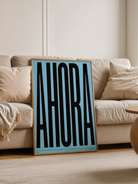 Ahora Typografie Schwarz Blau