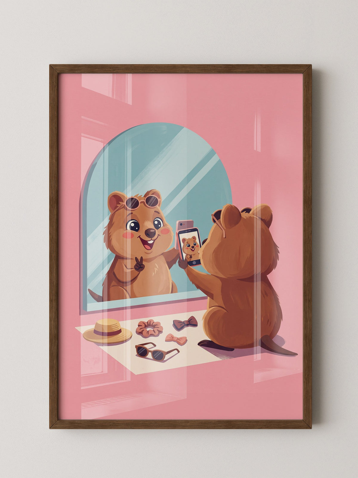 Quokka Selfie Spiegel Pink