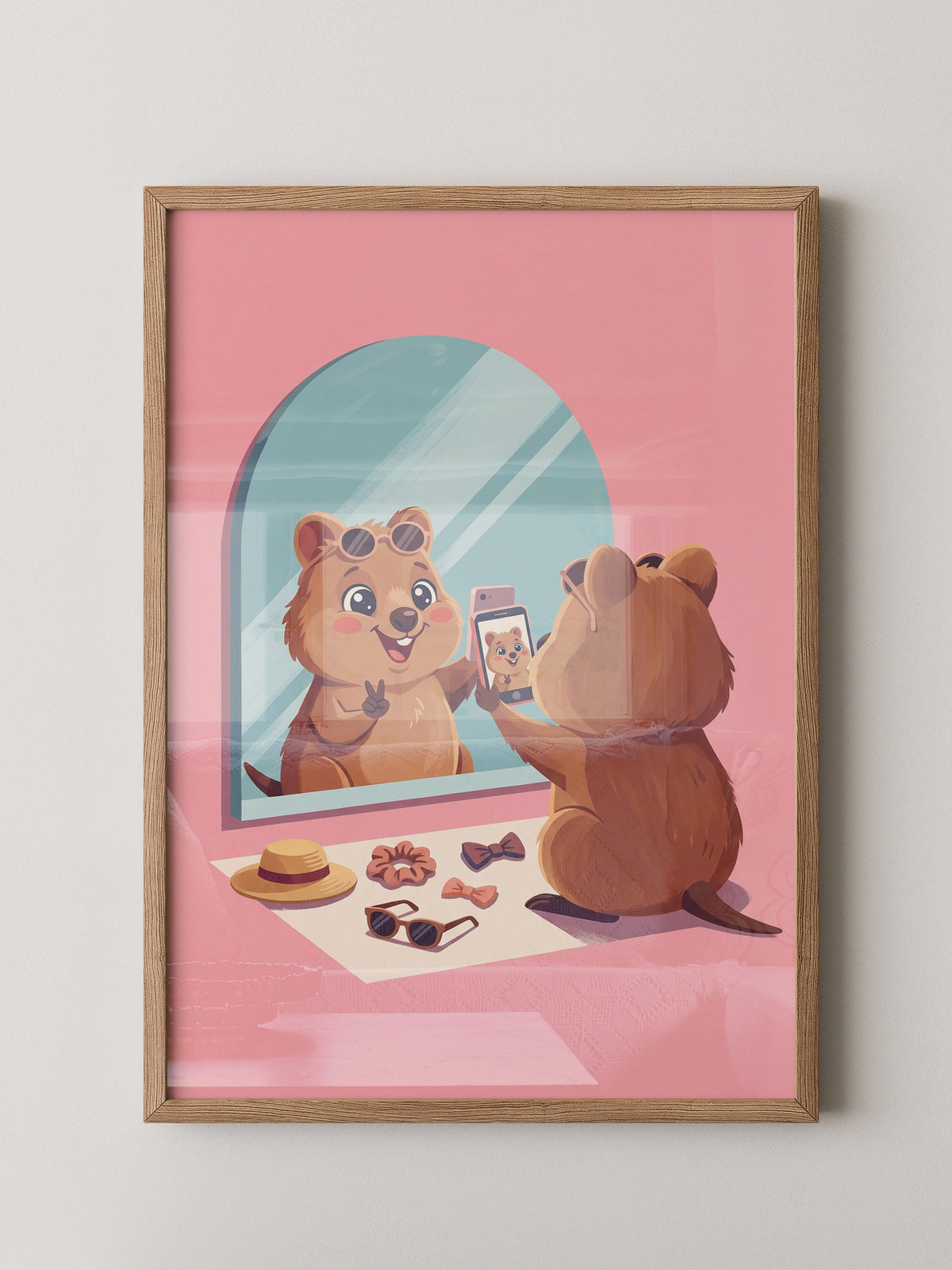 Quokka Selfie Spiegel Pink