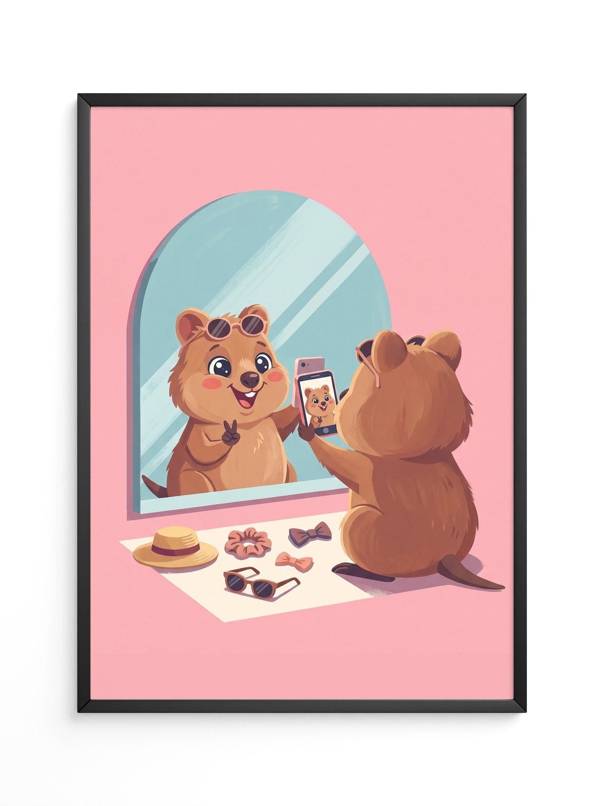 Quokka Selfie Spiegel Pink