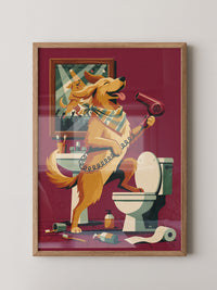 Rockiger Hund im Badewannenspaß