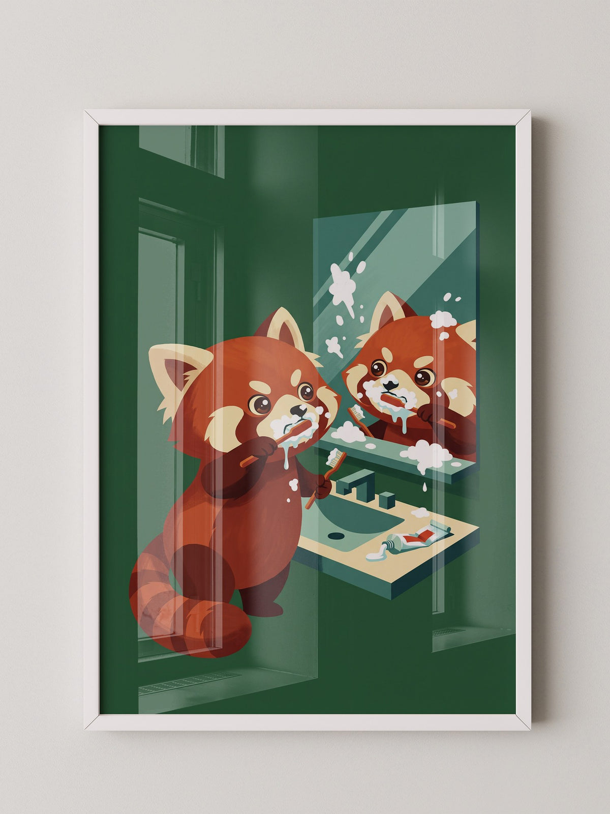 Roter Panda Zahnpastaspaß