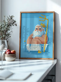 Badewannen-Poseidon Cartoon