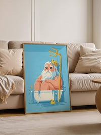 Badewannen-Poseidon Cartoon