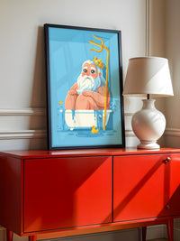 Badewannen-Poseidon Cartoon