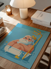 Badewannen-Poseidon Cartoon