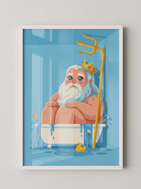 Badewannen-Poseidon Cartoon