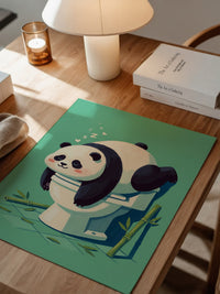 Schlafender Panda Toilettenabenteuer