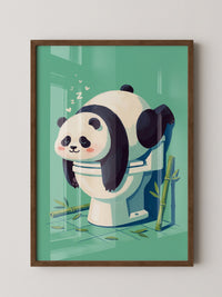Schlafender Panda Toilettenabenteuer