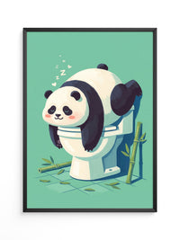 Schlafender Panda Toilettenabenteuer