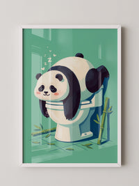 Schlafender Panda Toilettenabenteuer