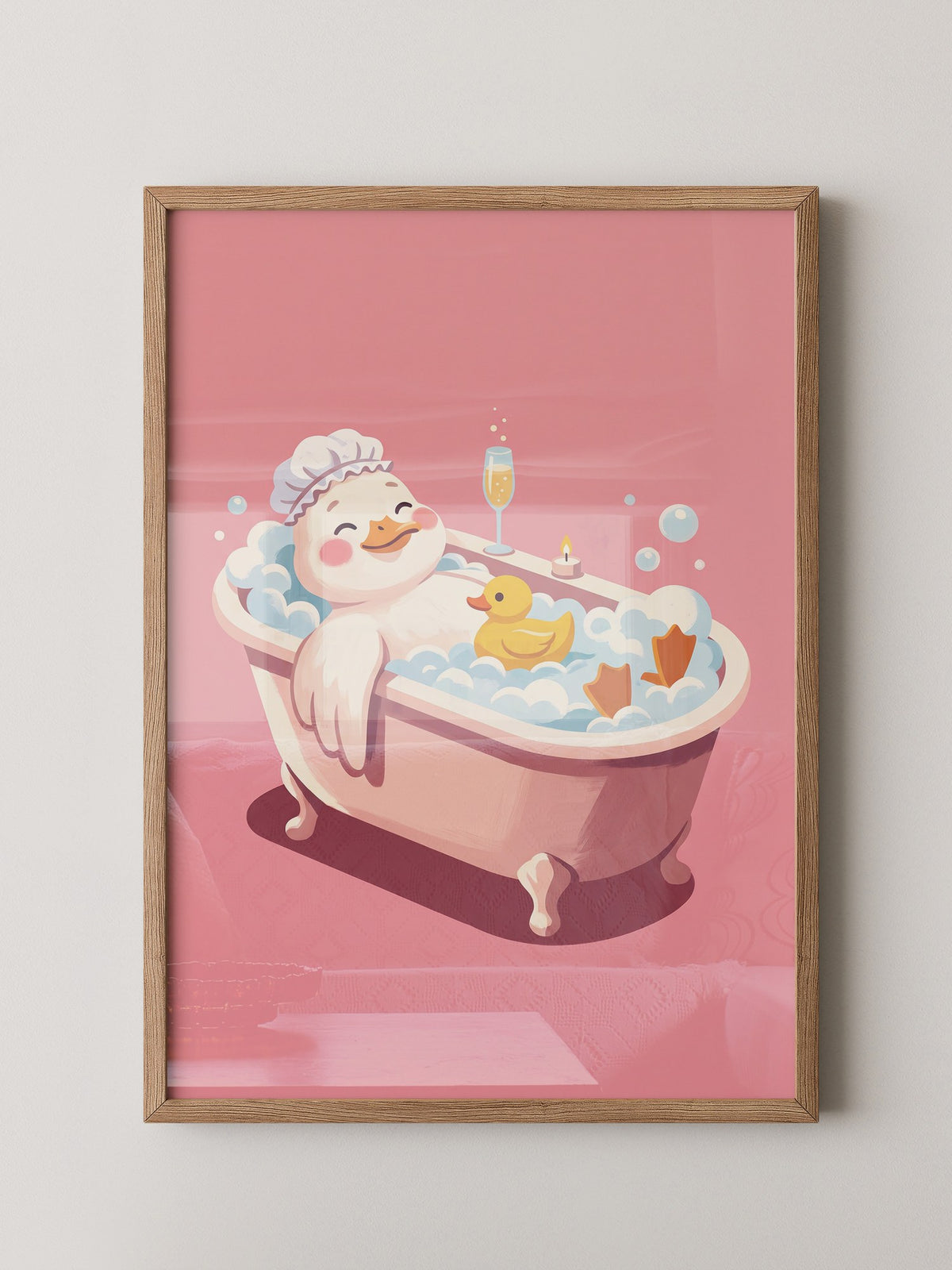 Badende Ente mit Sekt Rosa