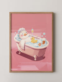 Badende Ente mit Sekt Rosa