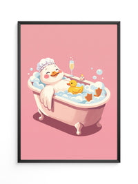 Badende Ente mit Sekt Rosa