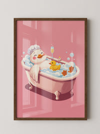 Badende Ente mit Sekt Rosa