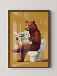 Lesender Bär auf Toilette Humor