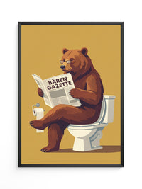 Lesender Bär auf Toilette Humor