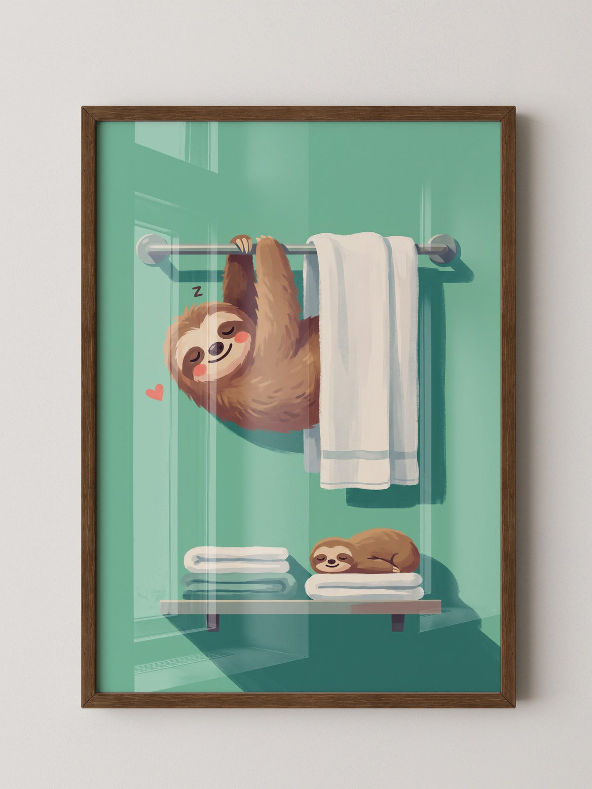 Schlafendes Faultier Pastell Grün