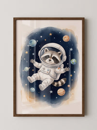 Waschbär Astronaut Cartoon