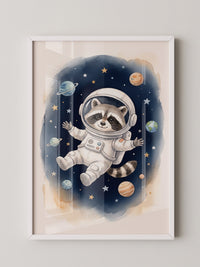 Waschbär Astronaut Cartoon
