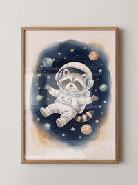 Waschbär Astronaut Cartoon