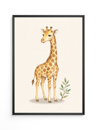 Giraffe Cartoon Sanft Braun