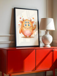 Fluffiges Monster mit drei Augen