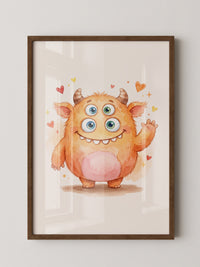 Fluffiges Monster mit drei Augen