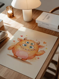 Fluffiges Monster mit drei Augen
