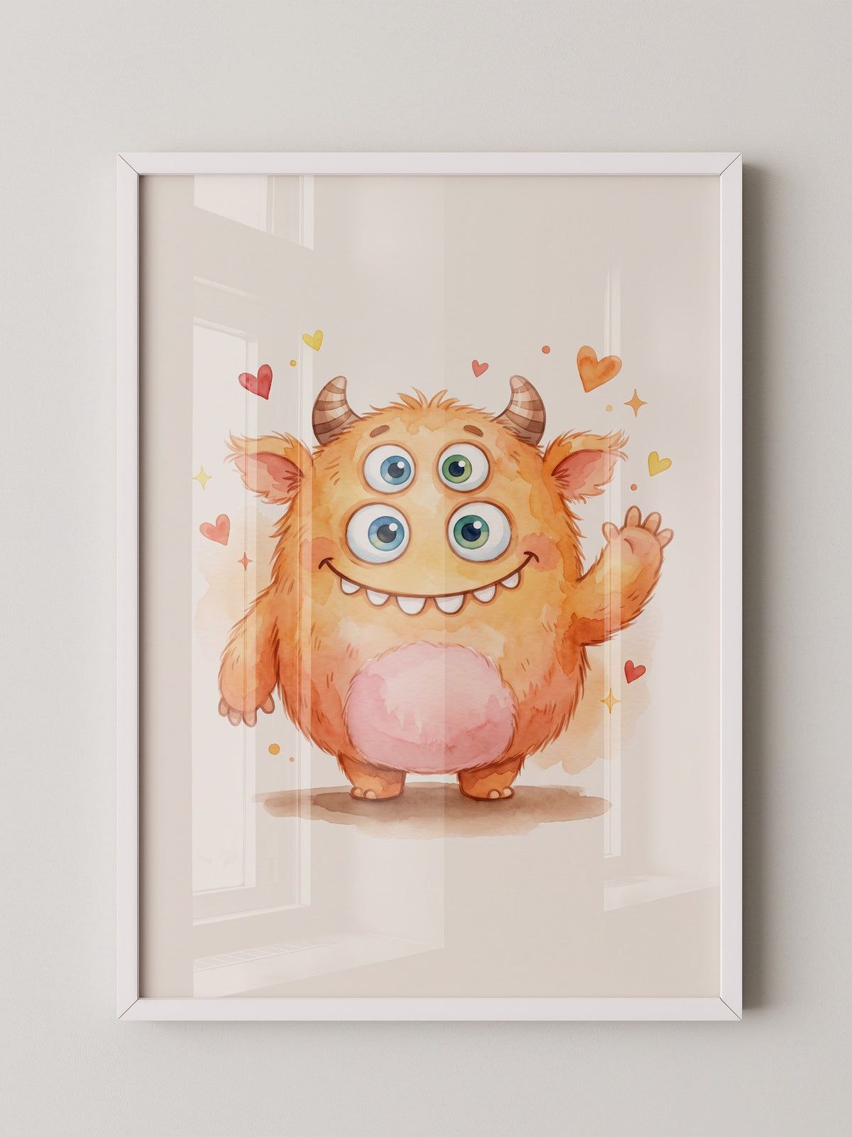 Fluffiges Monster mit drei Augen