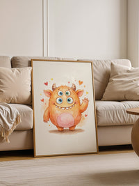 Fluffiges Monster mit drei Augen