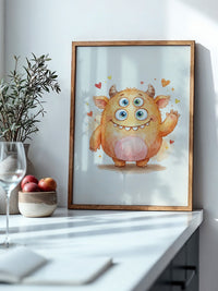 Fluffiges Monster mit drei Augen