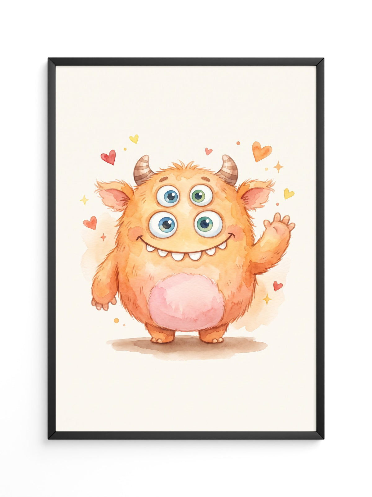 Fluffiges Monster mit drei Augen
