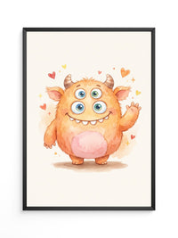 Fluffiges Monster mit drei Augen