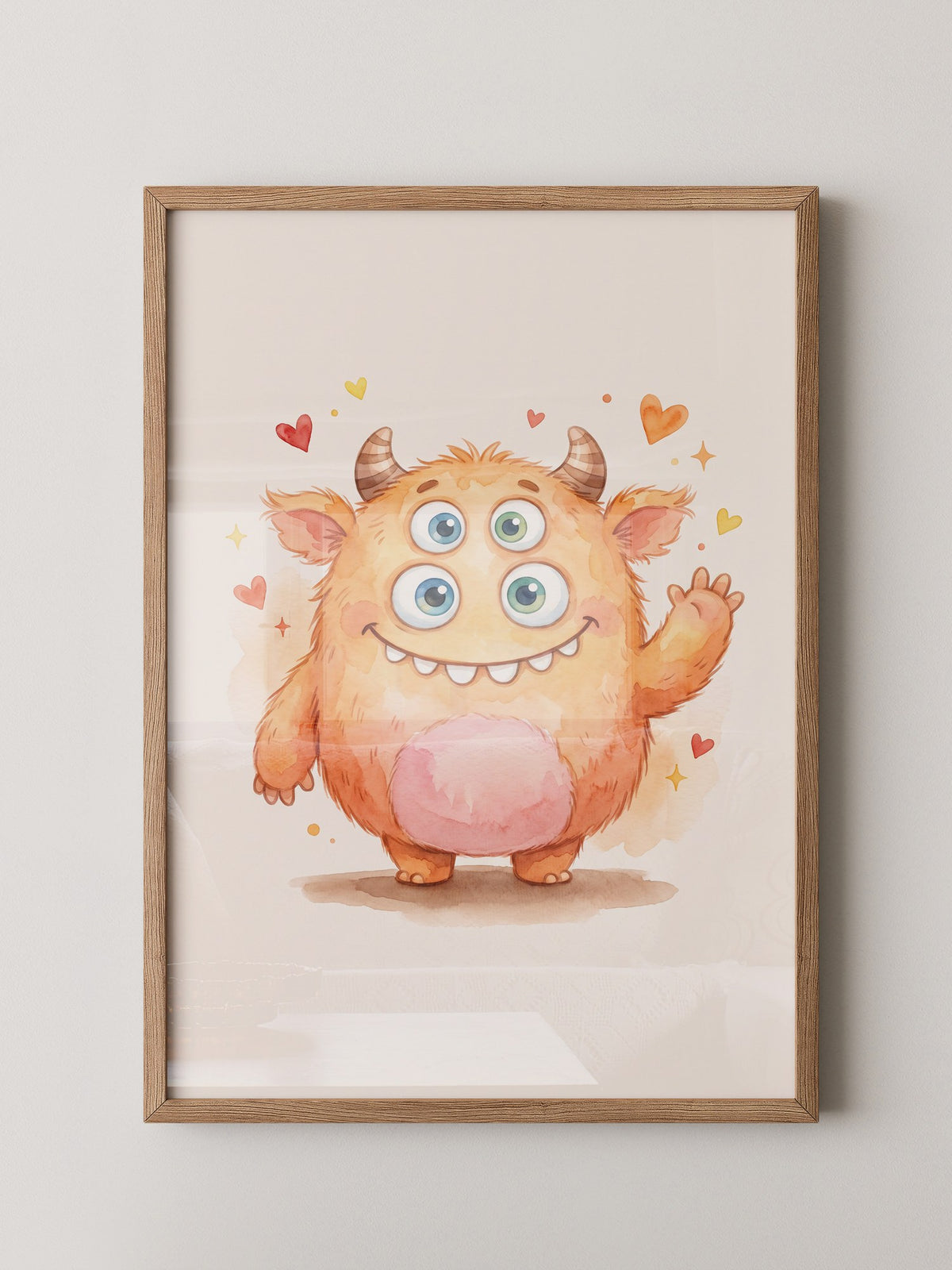 Fluffiges Monster mit drei Augen