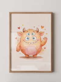 Fluffiges Monster mit drei Augen