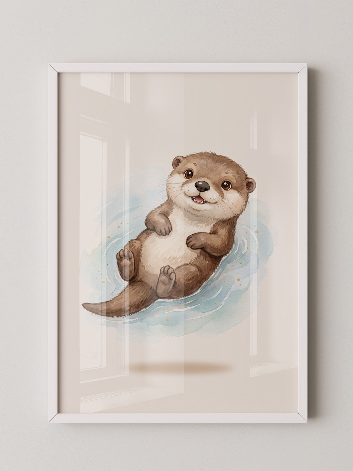 Lächelnder Otter Aquarell