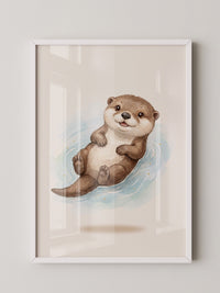 Lächelnder Otter Aquarell