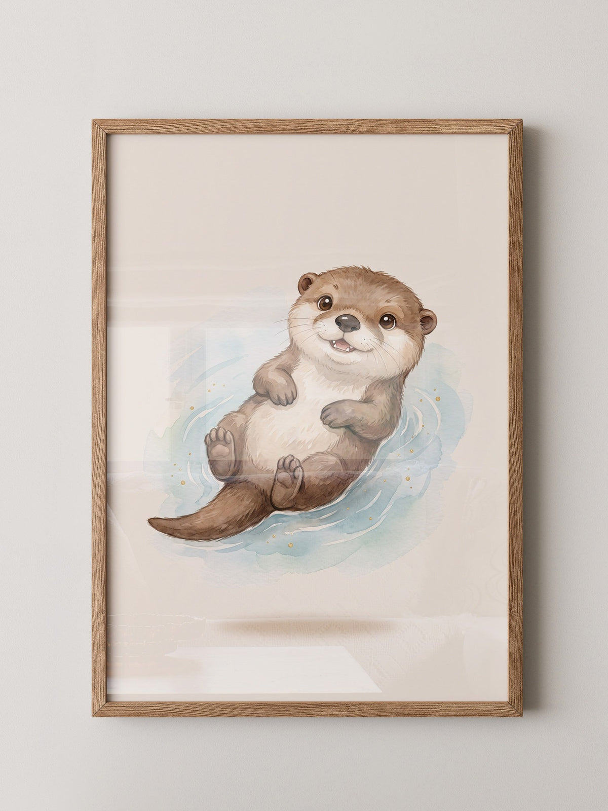 Lächelnder Otter Aquarell