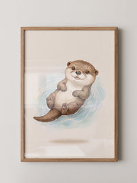 Lächelnder Otter Aquarell