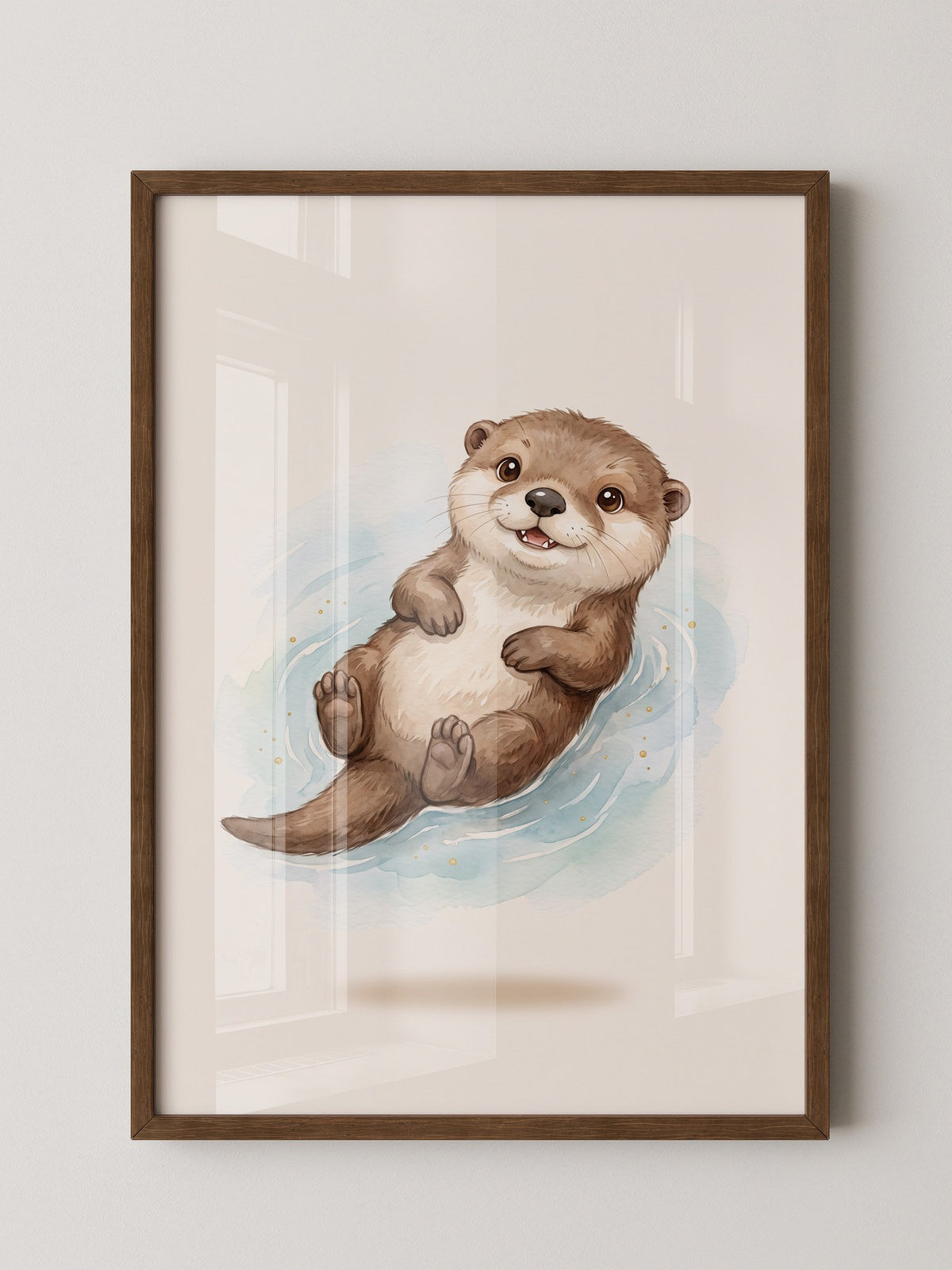 Lächelnder Otter Aquarell