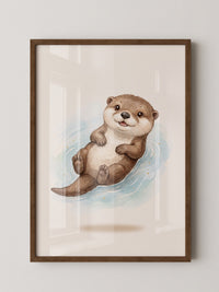 Lächelnder Otter Aquarell