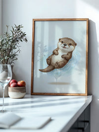 Lächelnder Otter Aquarell